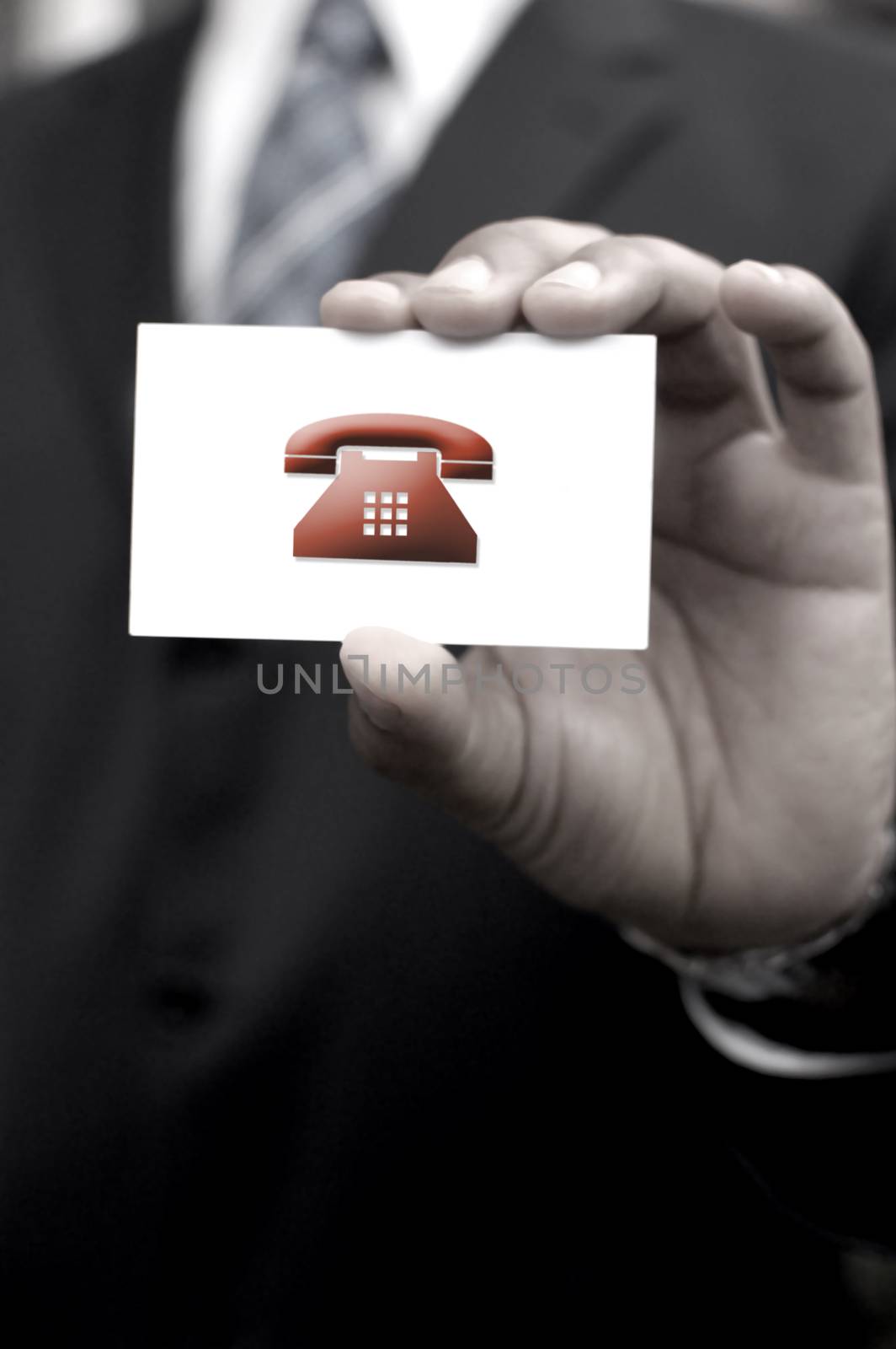 Telephone icon contact card  by unikpix