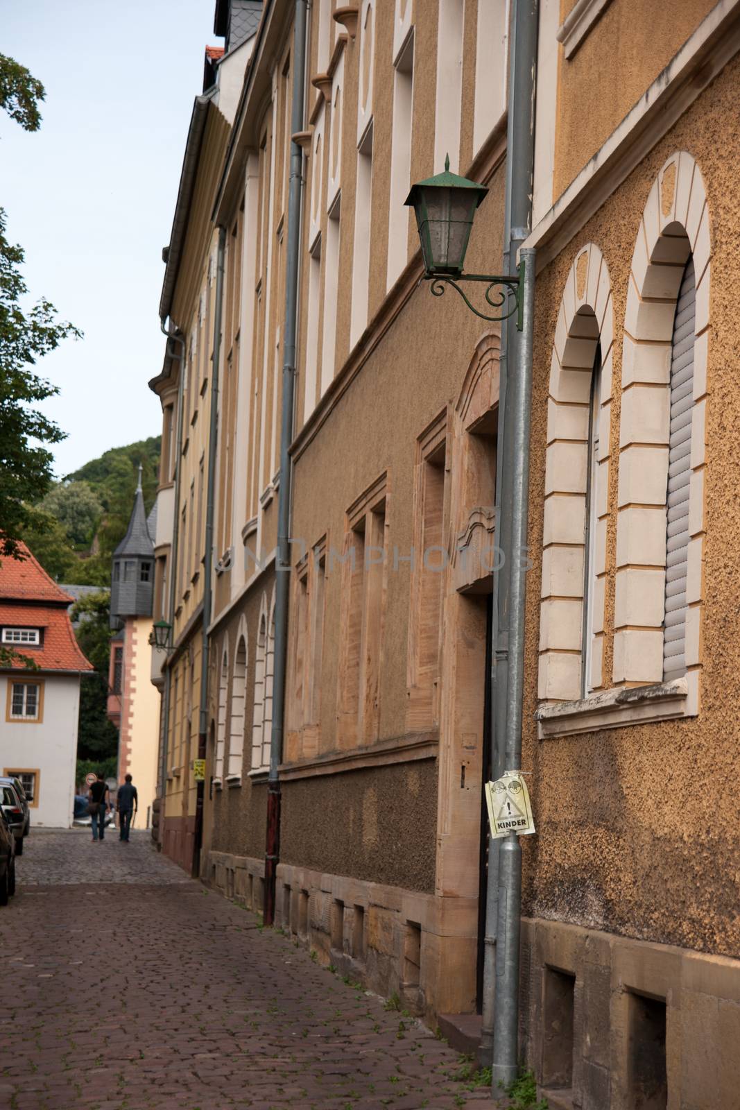 Beautiful streets of German Heidelberg town in summer vacation