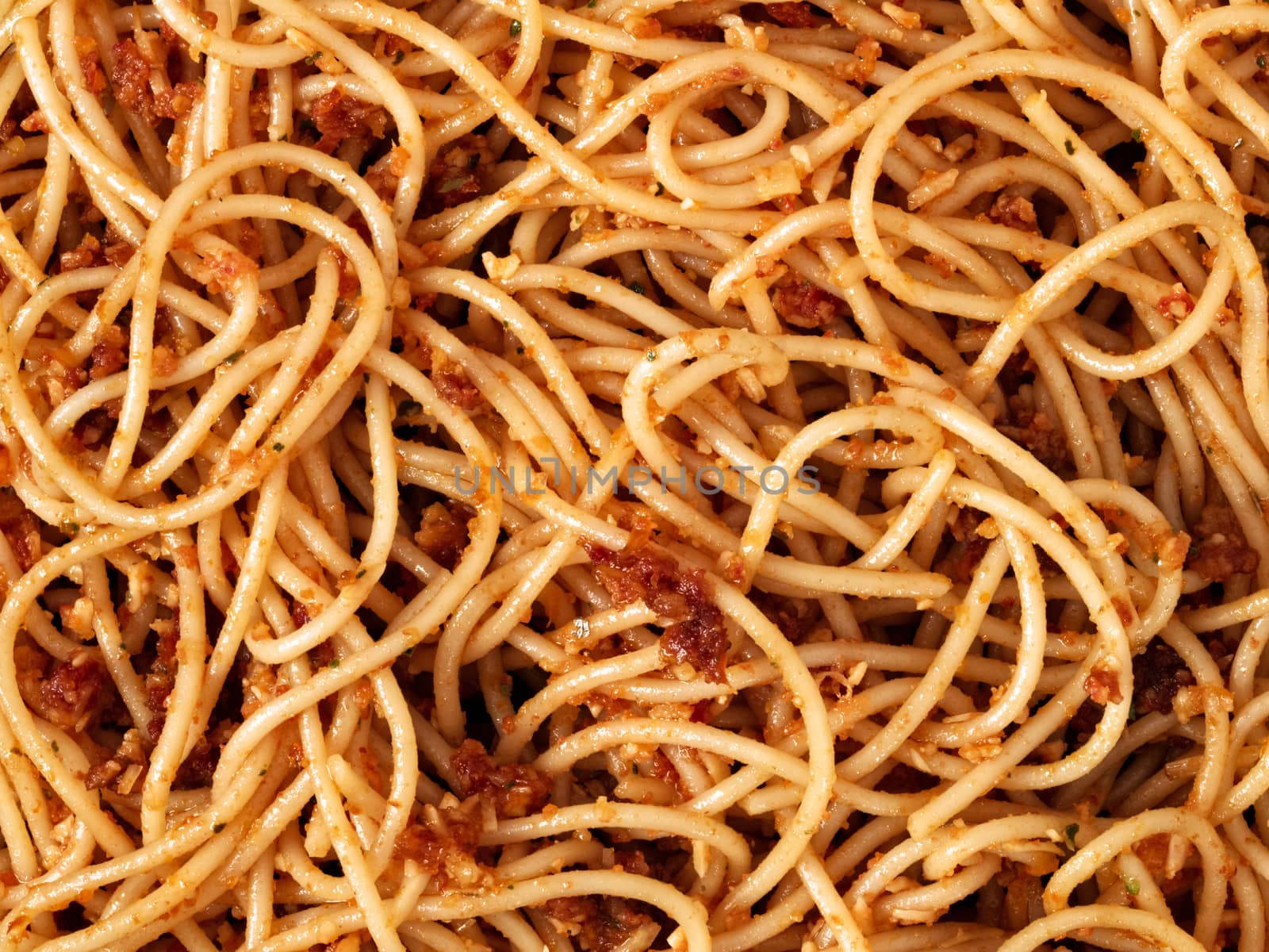 close up of italian sicilian pesto spaghetti food background