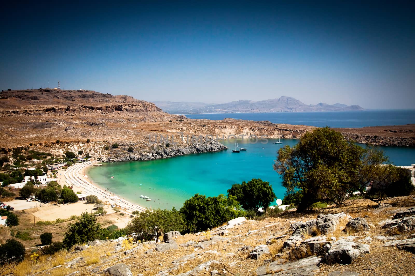 Lindos bay, Rhodes island, Greece