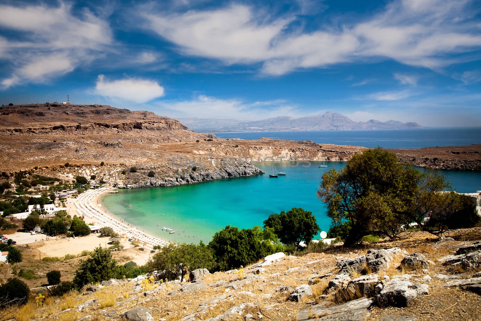 Lindos bay, Rhodes island, Greece