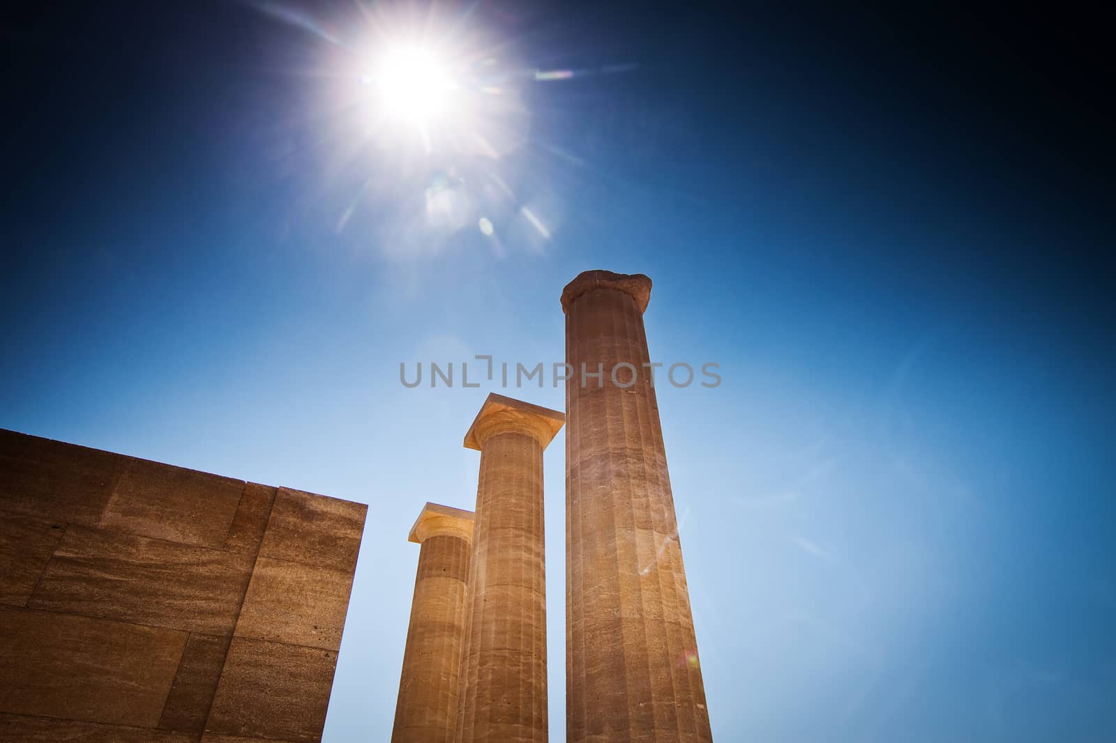 Lindos acropolis located in Rhodes Island Greece by melis