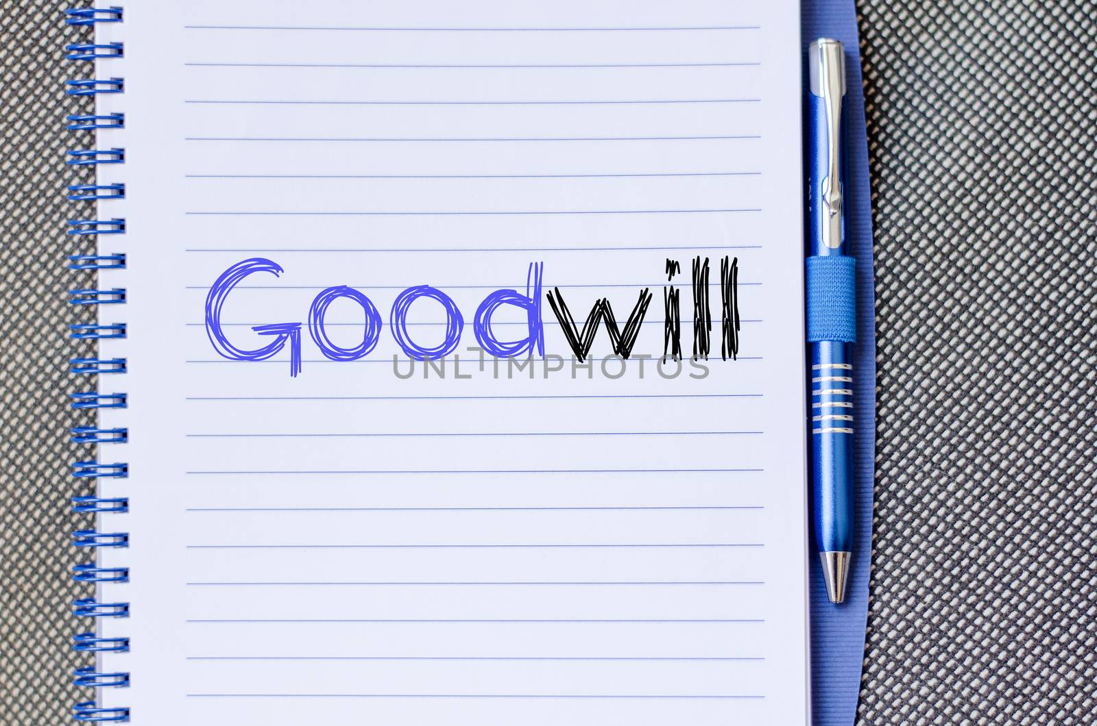 Goodwill text concept write on notebook