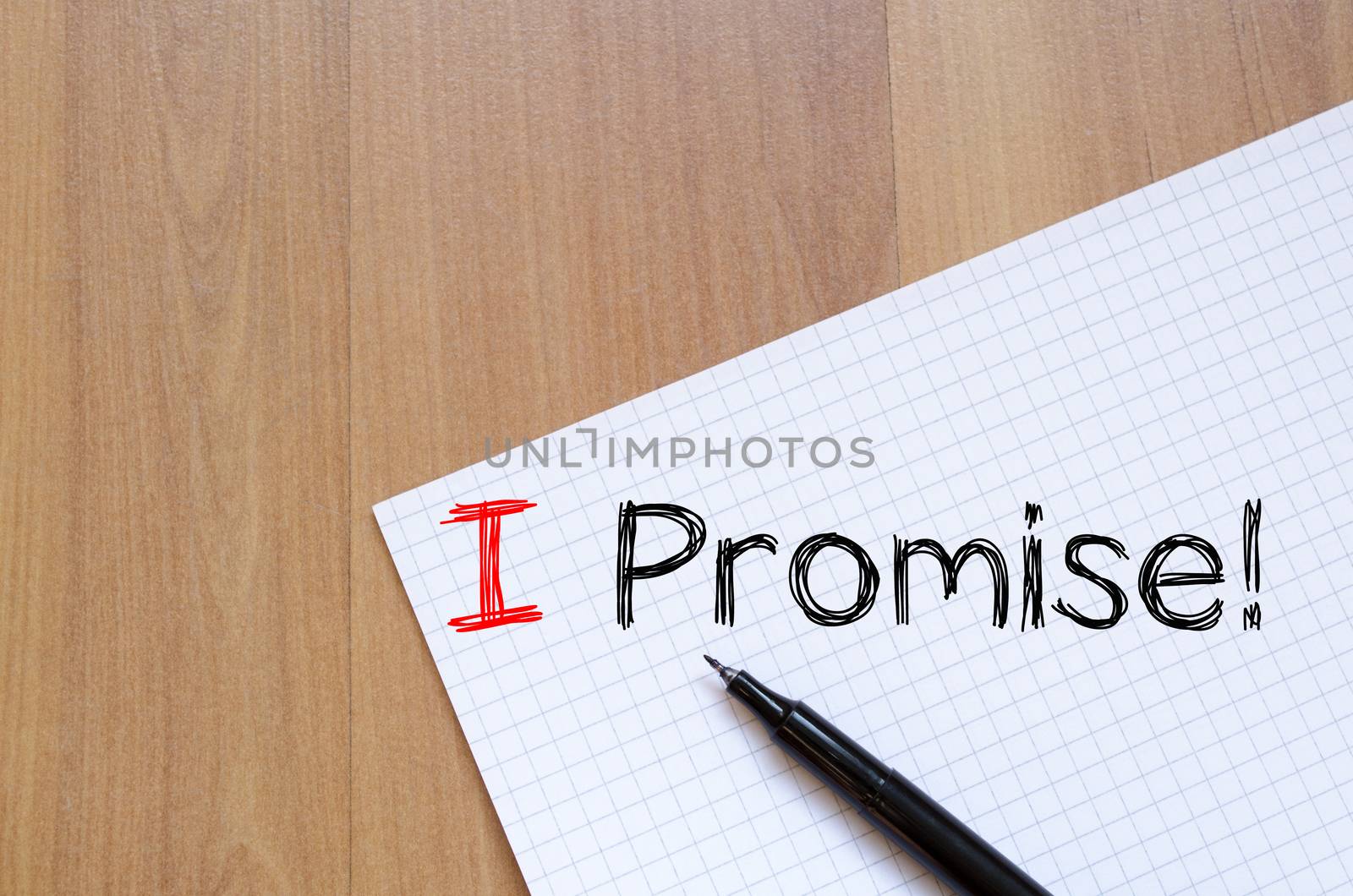 I promise text concept write on notebook