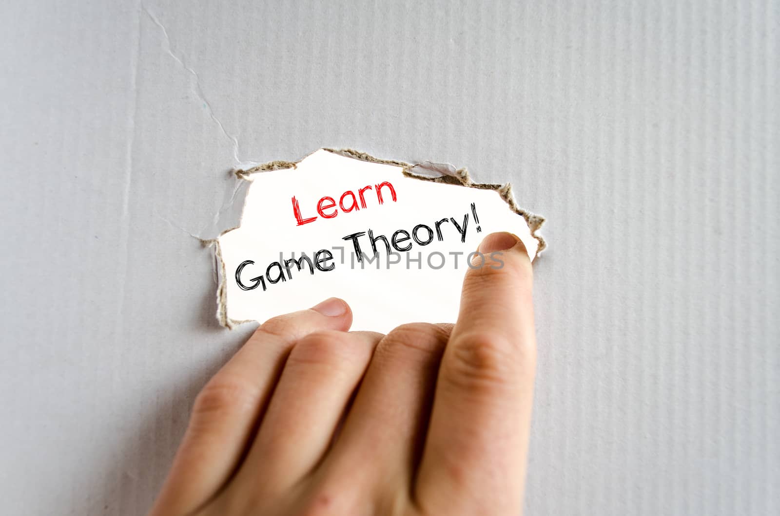 Learn game theory text concept isolated over white background