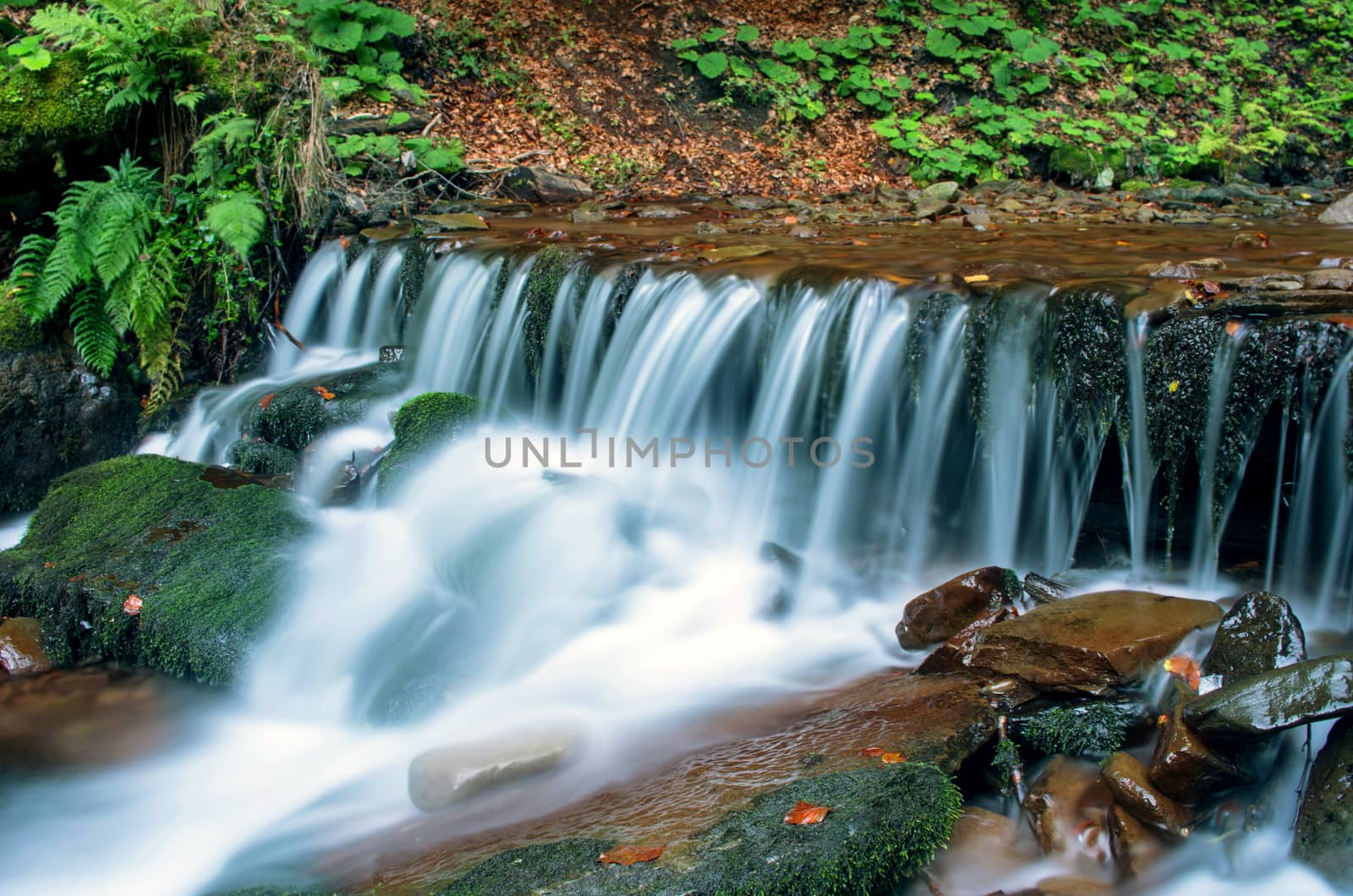 beautiful waterfall scene, ukraine carpathian shipot waterfall