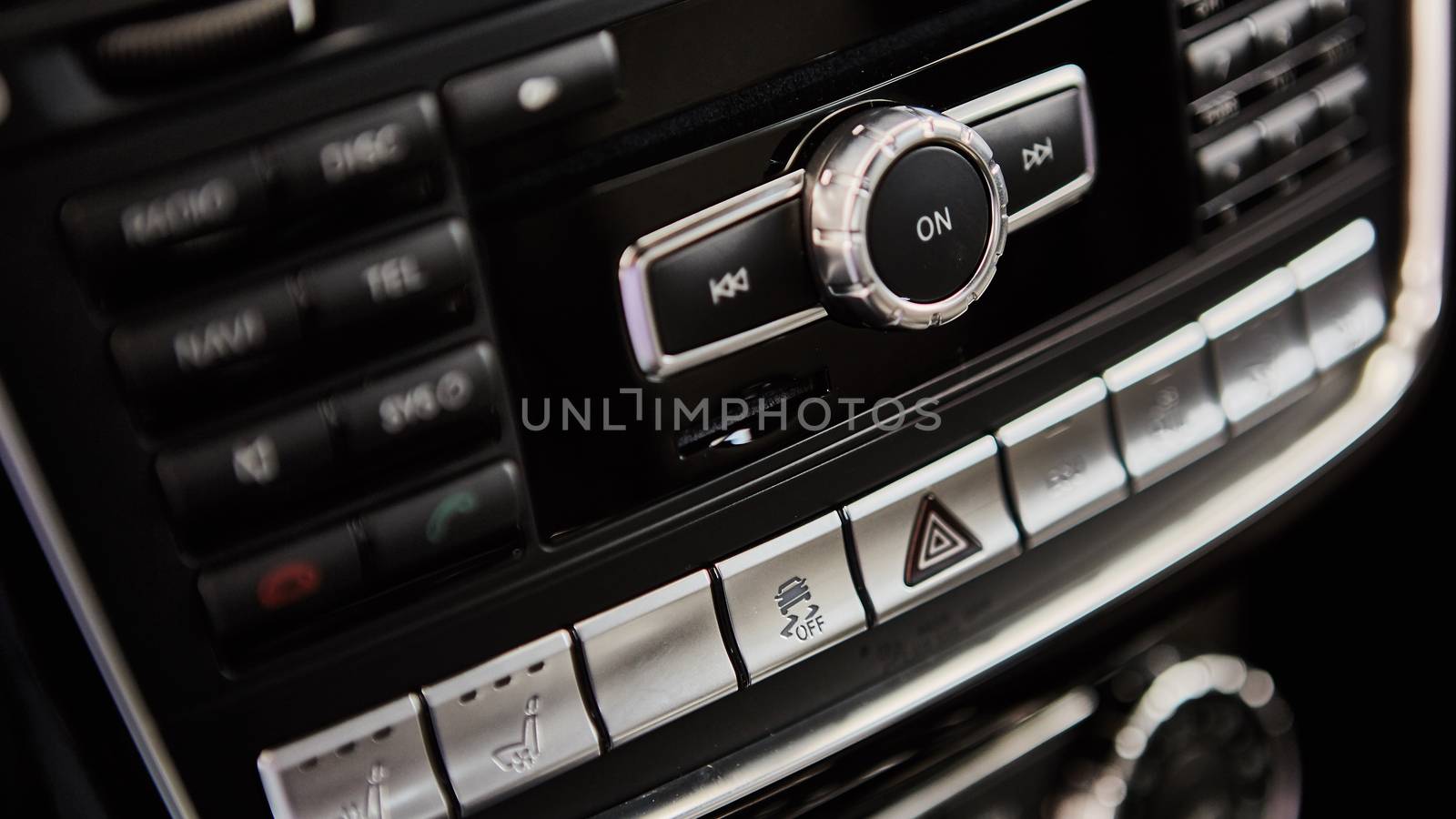 Luxury car interior details. The Shallow dof 