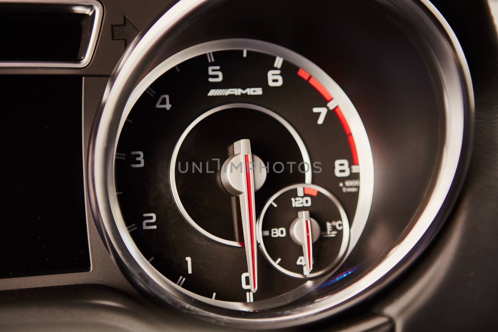 Luxury car interior details. The Shallow dof 