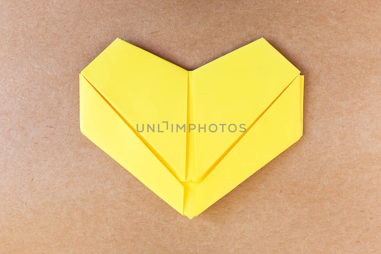 paper yellow heart, Love card, Love postcard