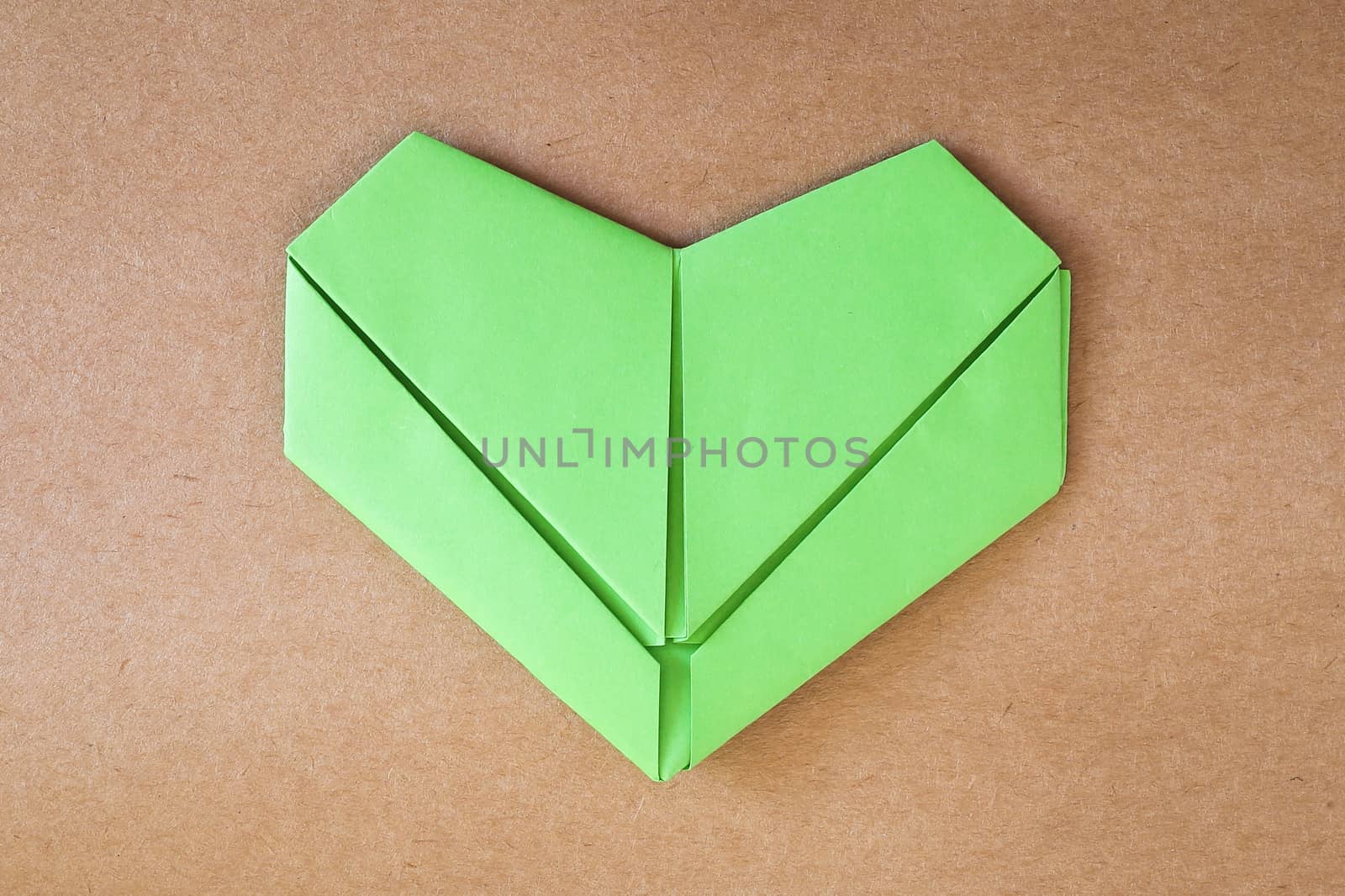 paper green heart, Love card, Love postcard