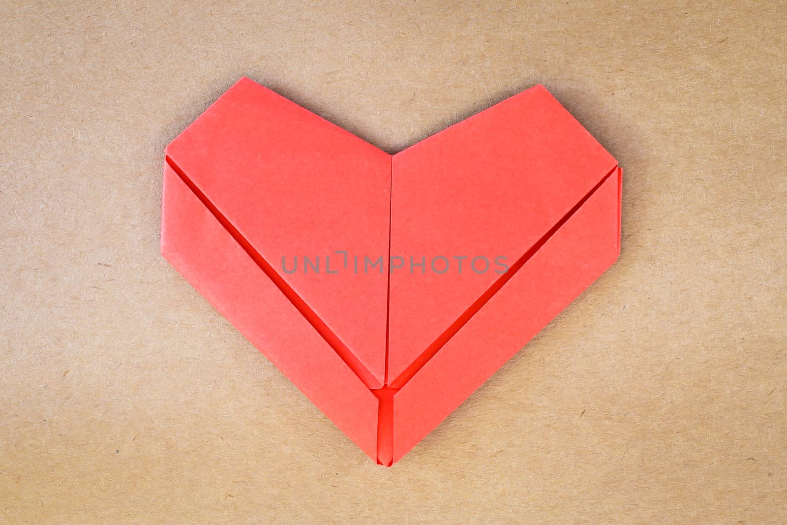 Valentines day postcard, paper red heart, Love card