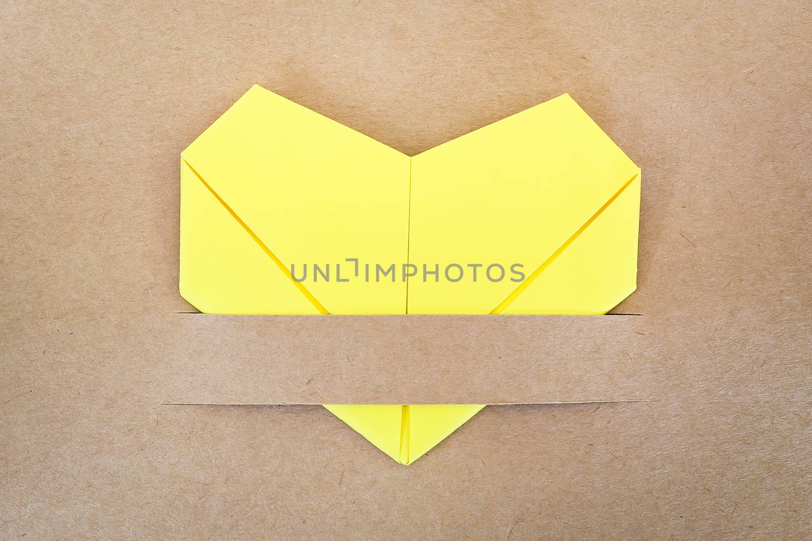 paper yellow heart, Love card, Love postcard