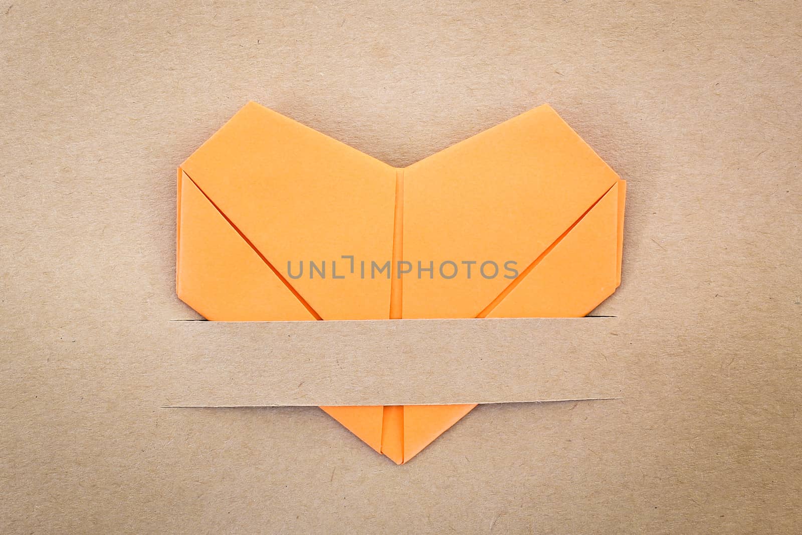 paper orange heart, Love card, Love postcard by powerbeephoto