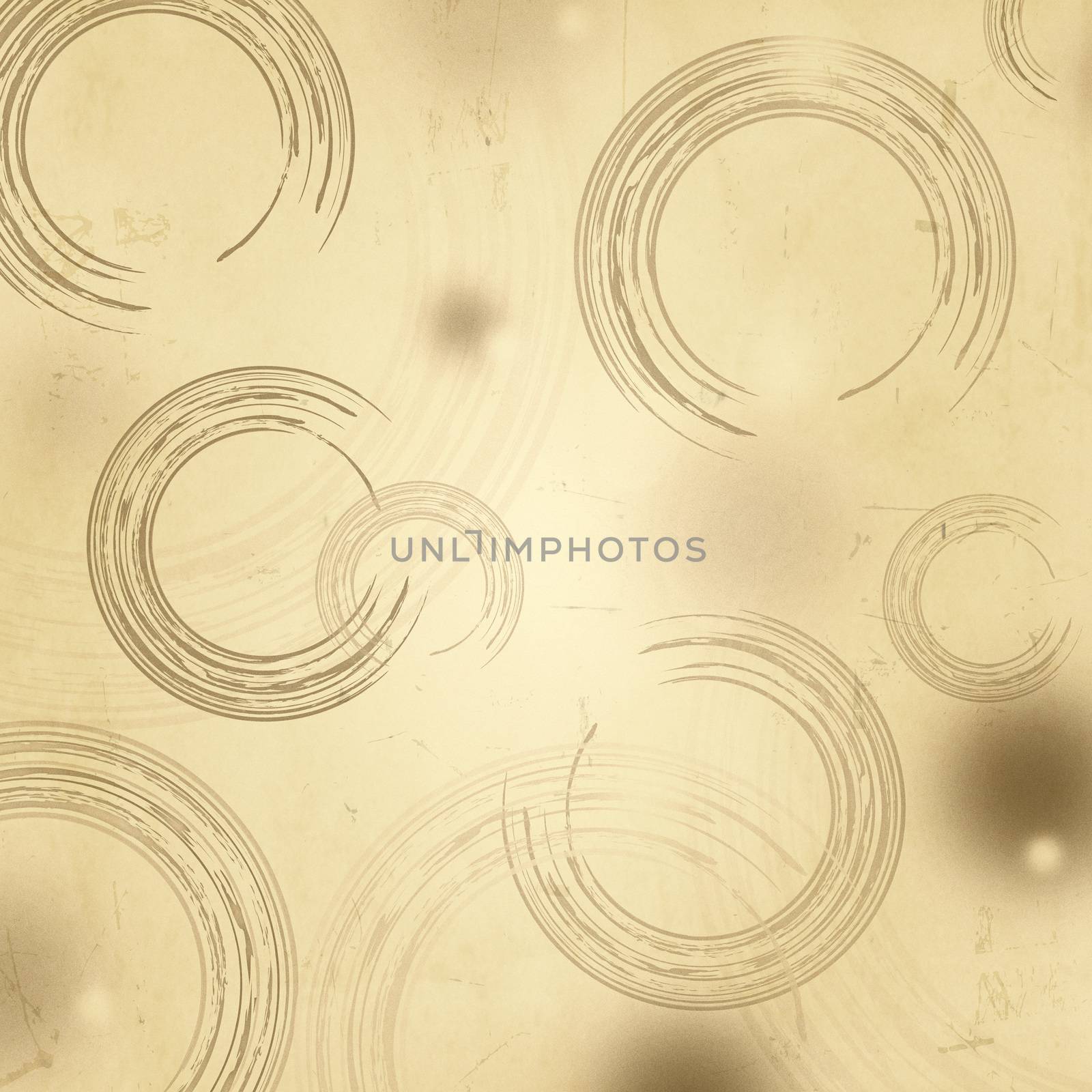 retro background with drawn circles and dots