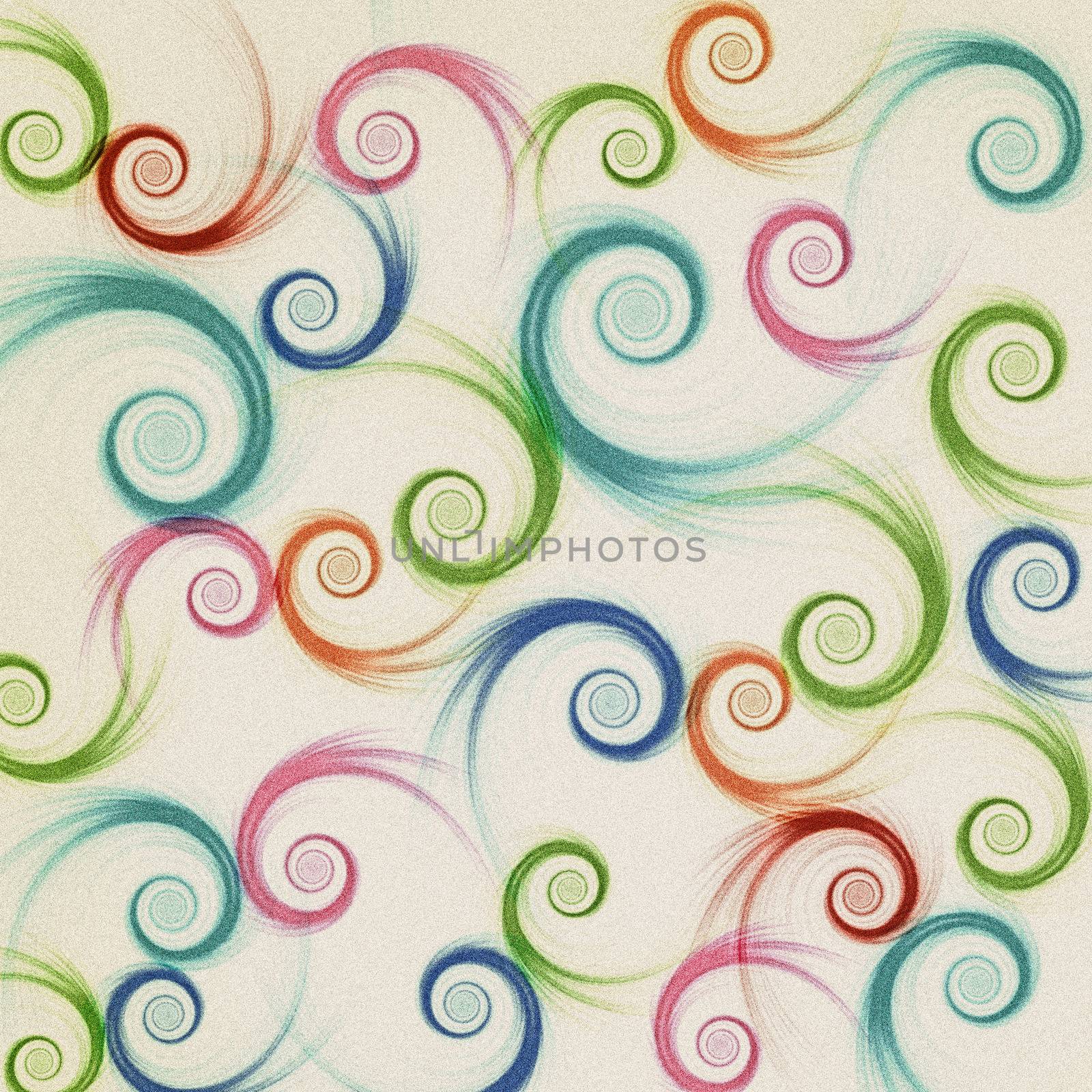 abstract background with paint different color spirals