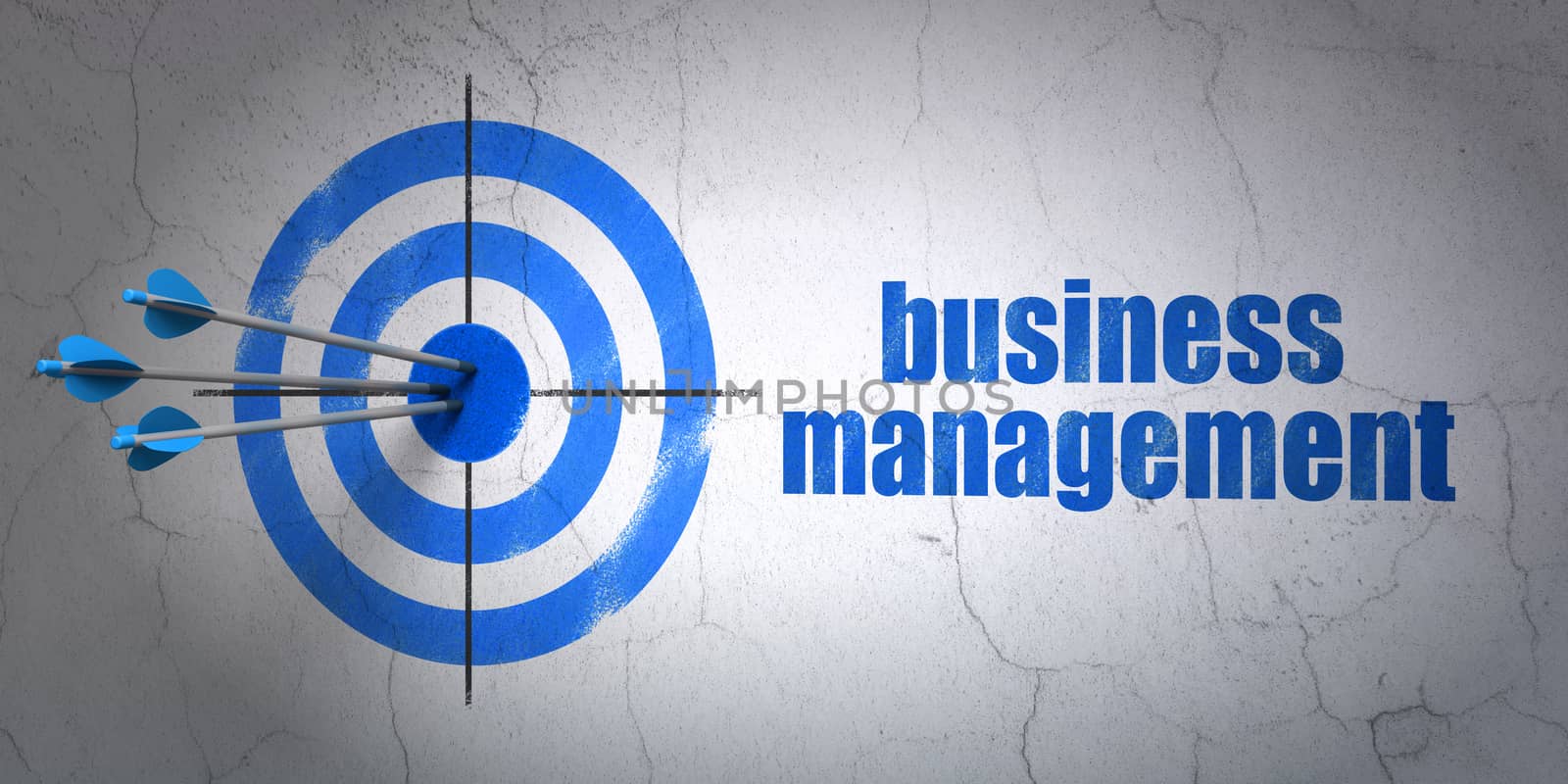 Business concept: target and Business Management on wall background by maxkabakov