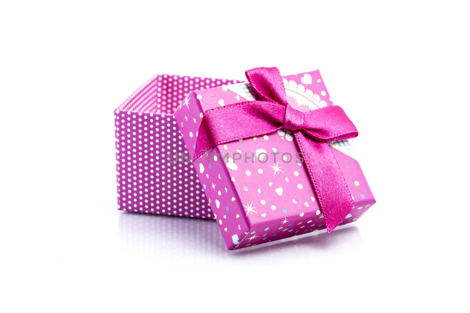 gift box isolated on white background by teerawit