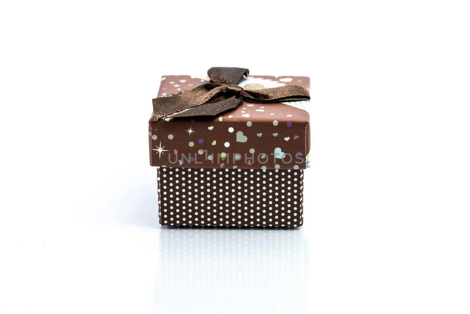 gift box isolated on white background by teerawit