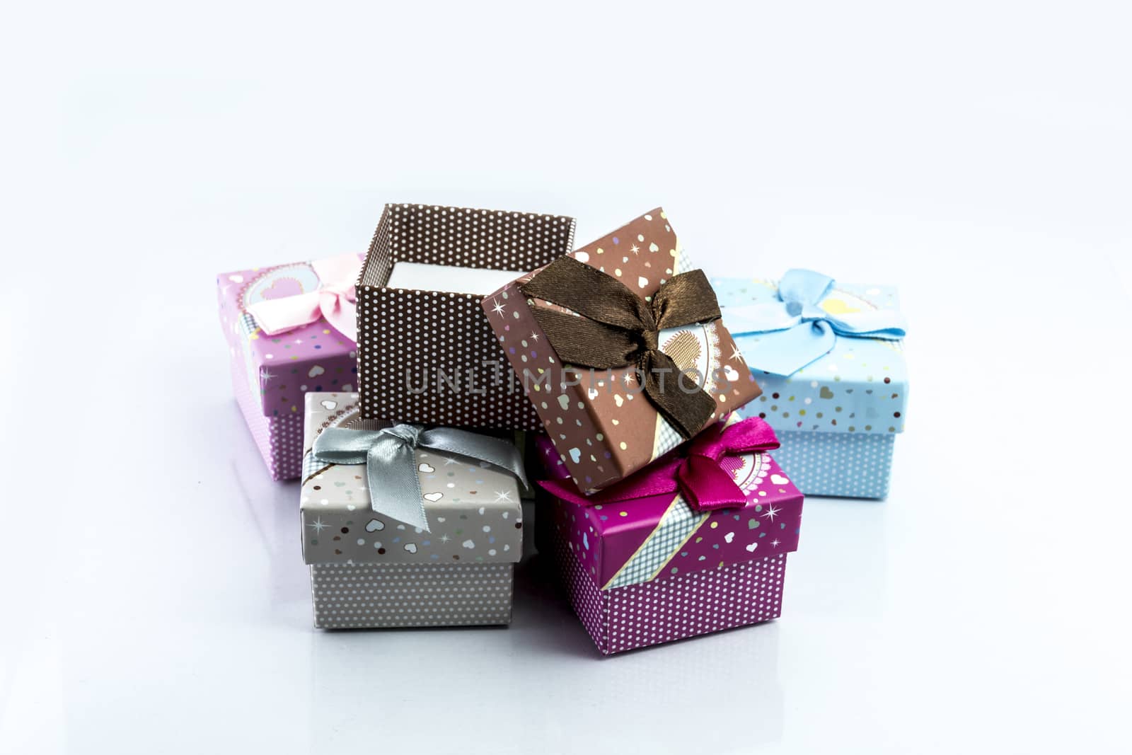 gift box isolated on white background, colorful gifts box.