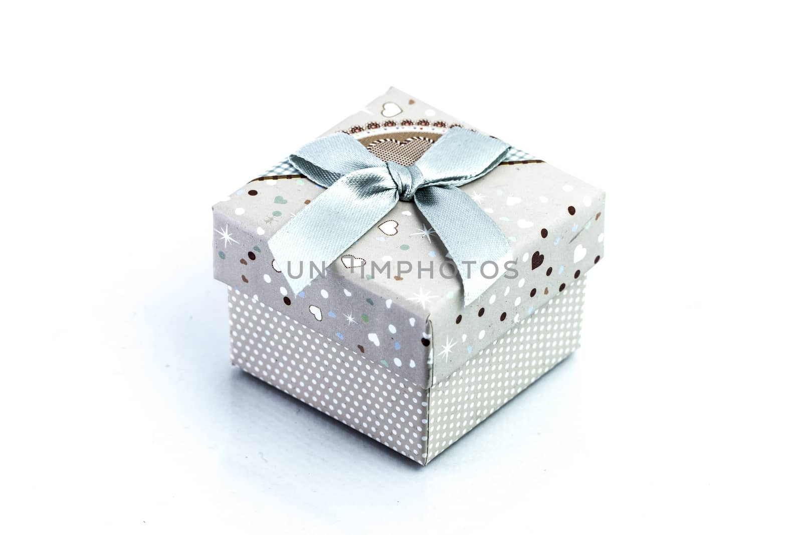 gift box isolated on white background by teerawit