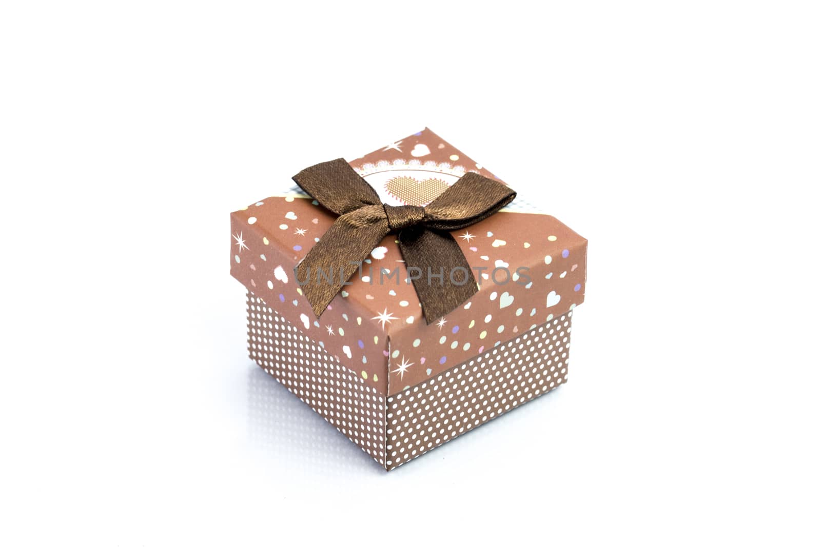 gift box isolated on white background by teerawit