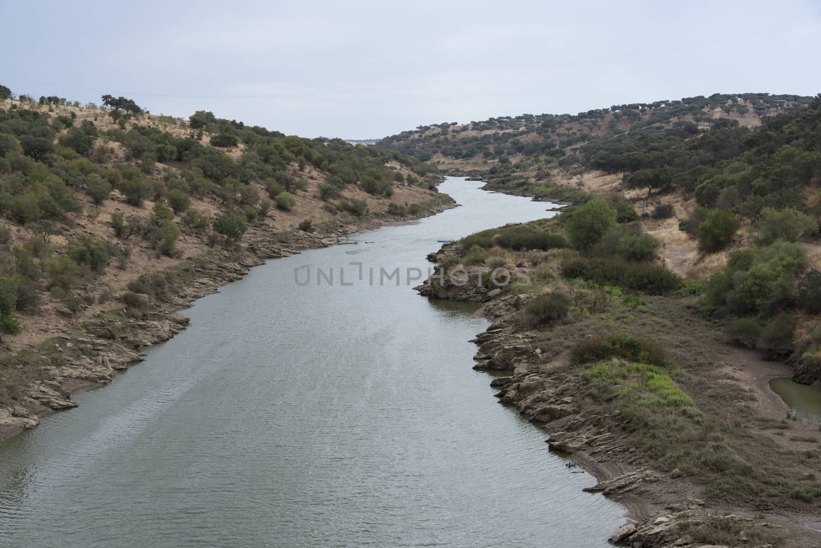 river in Portugal from Ardila to Moura in Alentejo