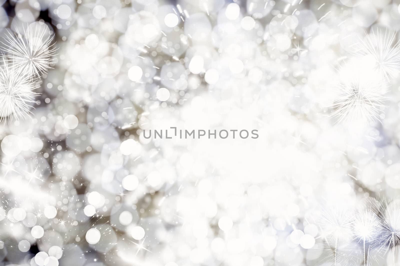 Abstract Christmas background with snowflakes and holiday lights
