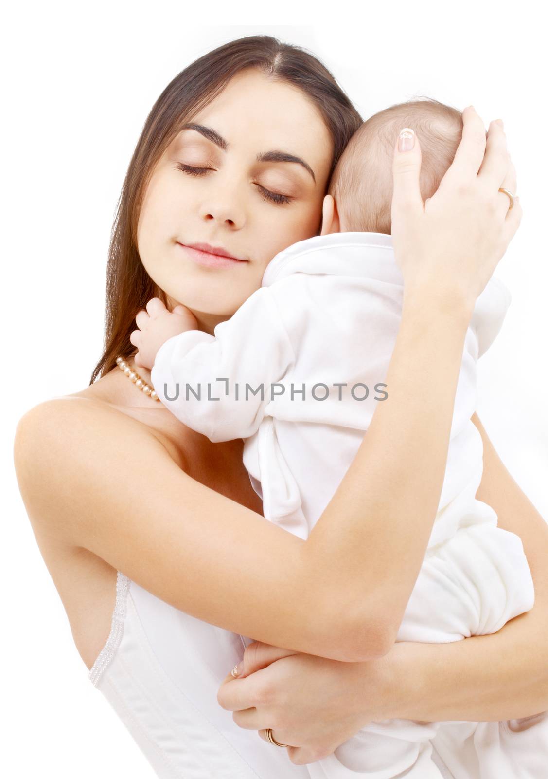 family and happy people concept - baby and mother