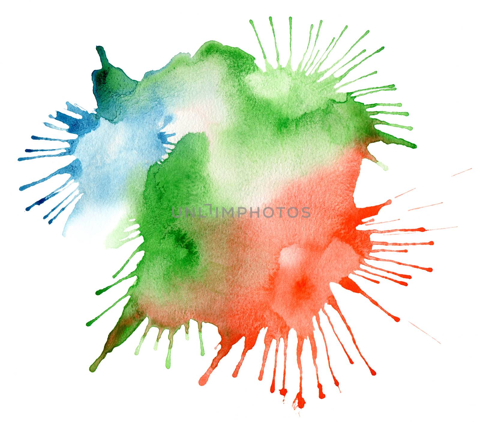 abstract color watercolor blot background by rudchenko