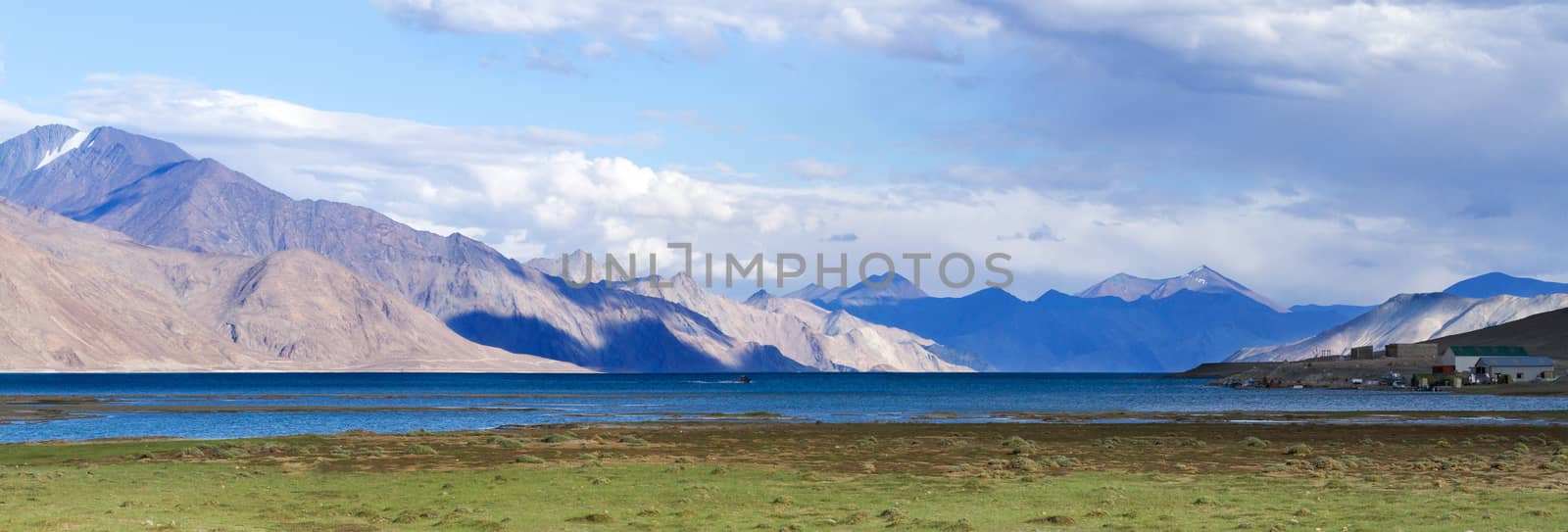 Pangong Tso mountain lake panorama  by straannick