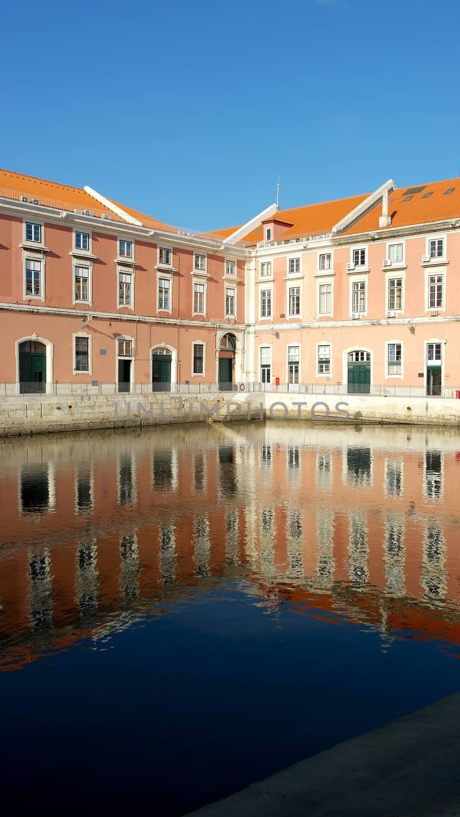 Building near the Tagus river, Lisbon, Portugal