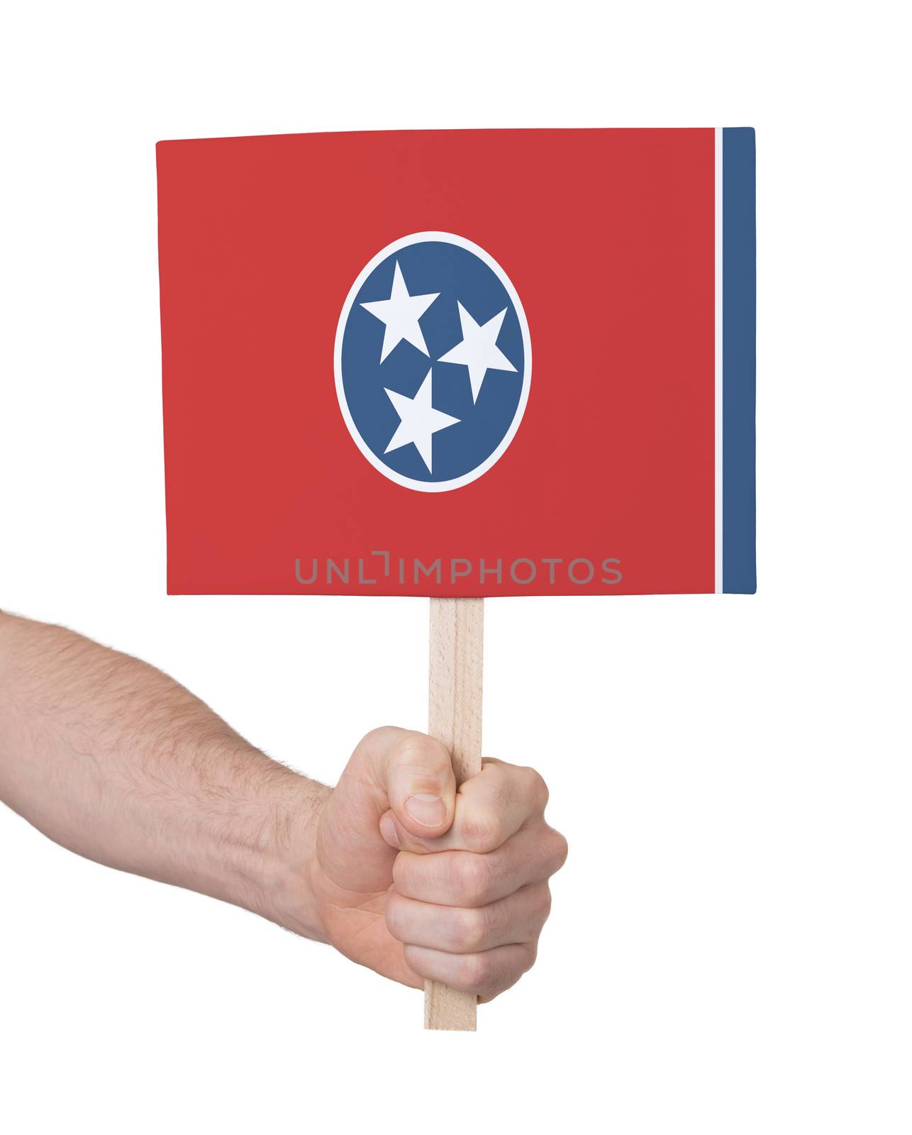 Hand holding small card - Flag of Tennessee by michaklootwijk