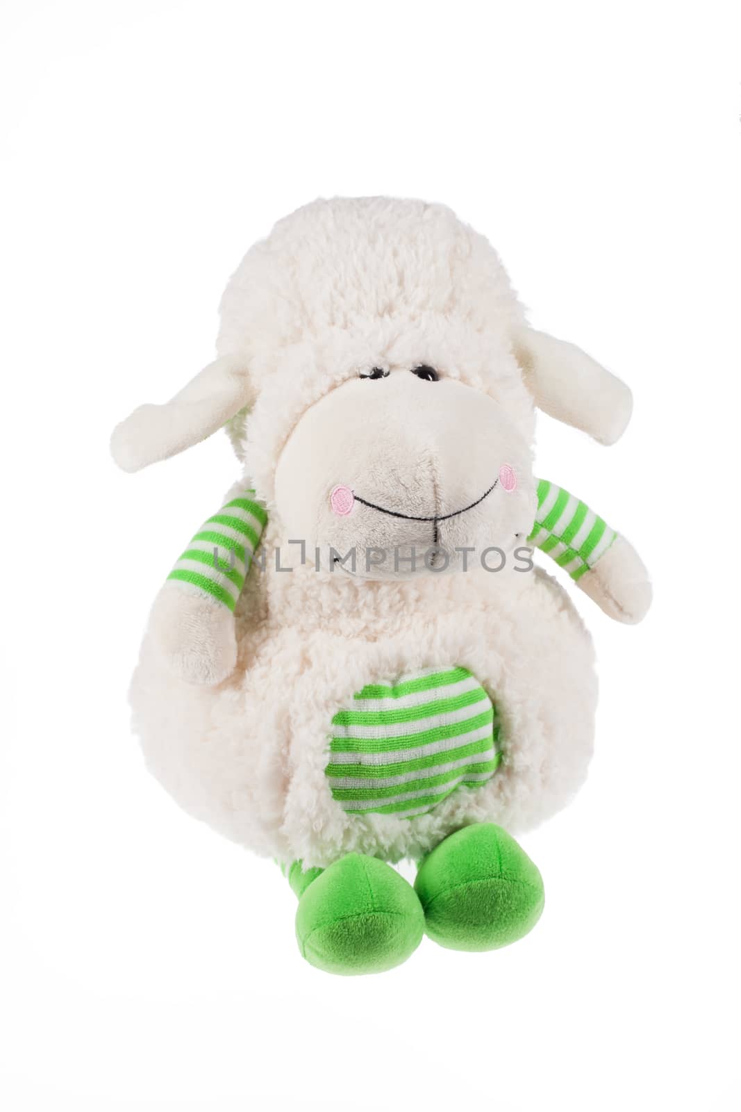 Toy bag for gift on isolated studio background