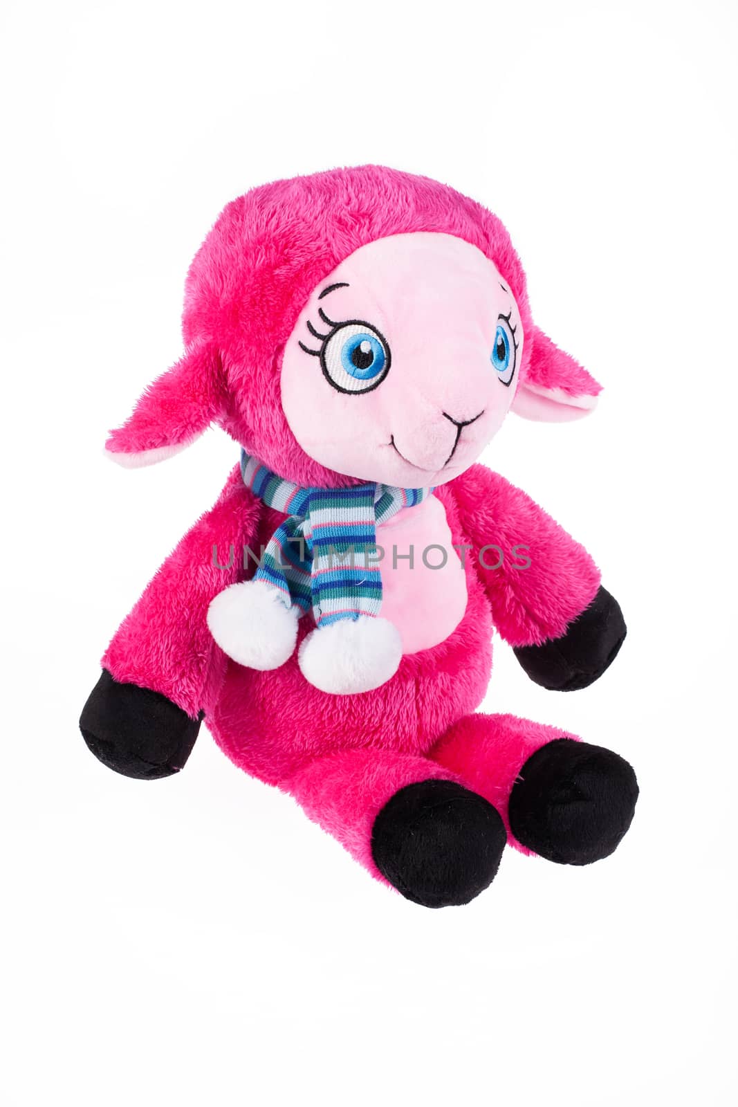Toy bag for gift on isolated studio background