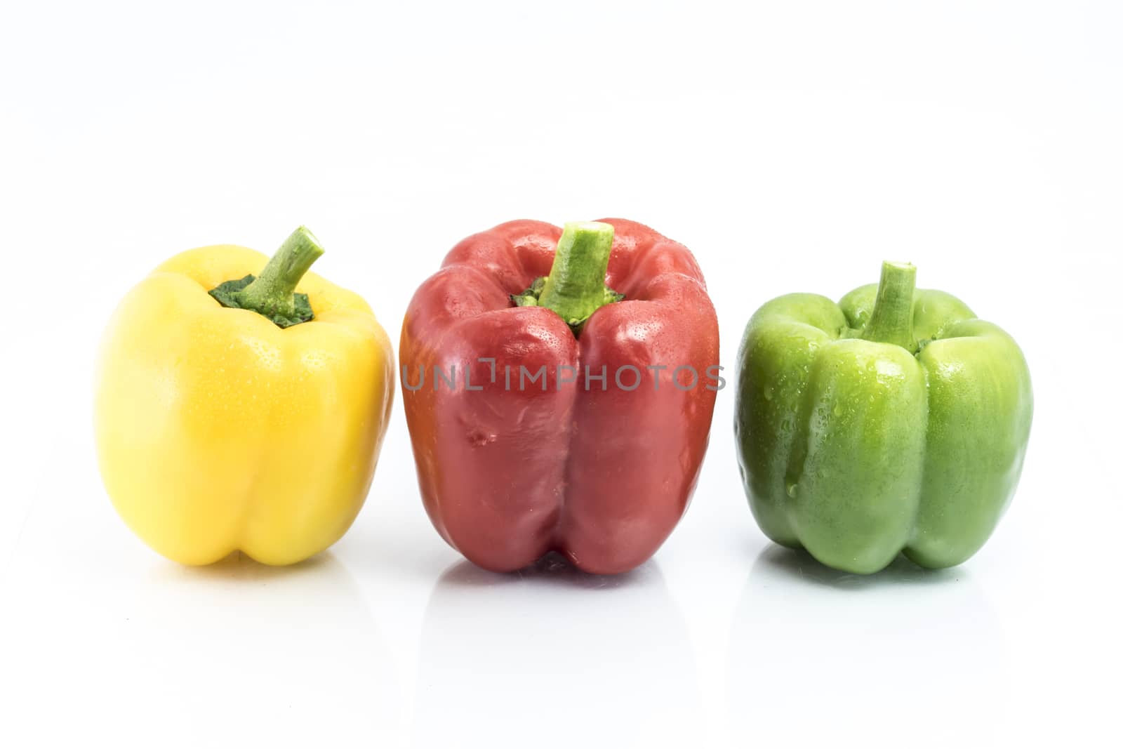 colorful pepper isolated on white background, Homegrown vegetable