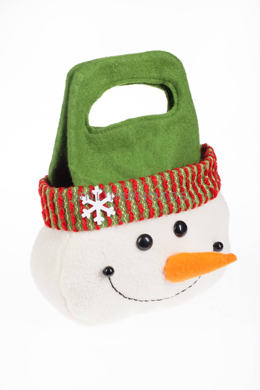 Toy bag for gift on isolated studio background