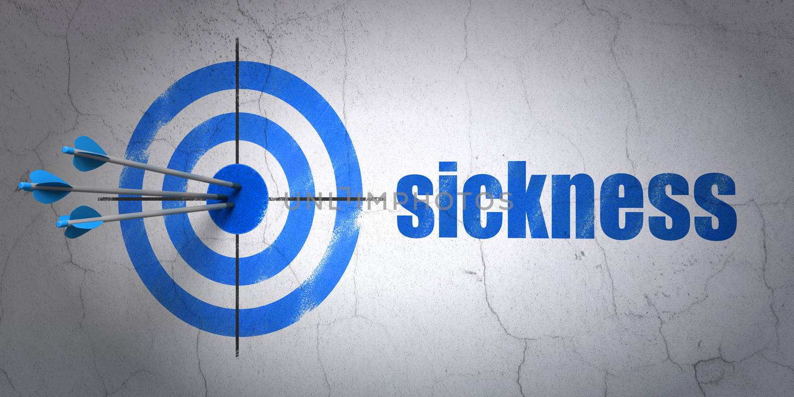 Health concept: target and Sickness on wall background by maxkabakov