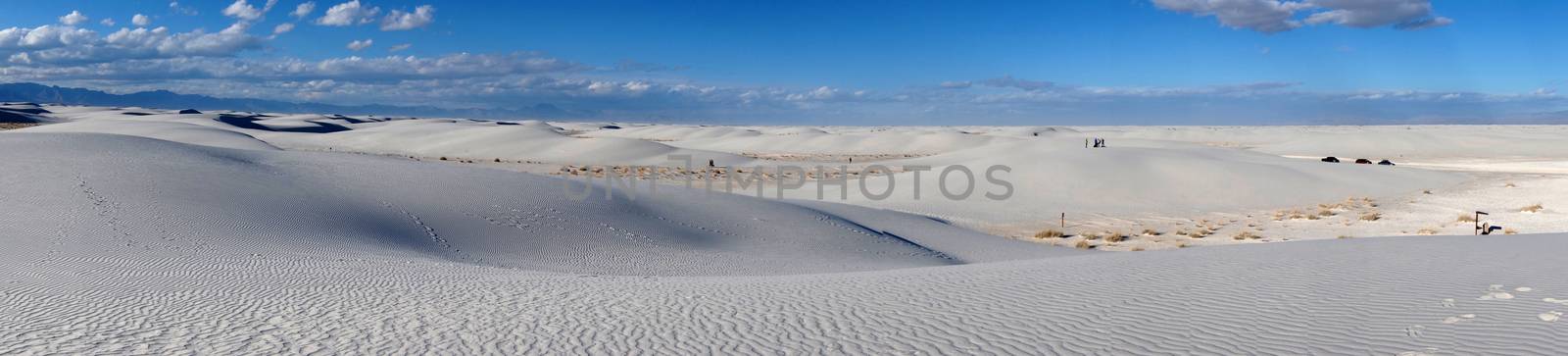 White Sand Dunes on Sunny Day In New Mexico