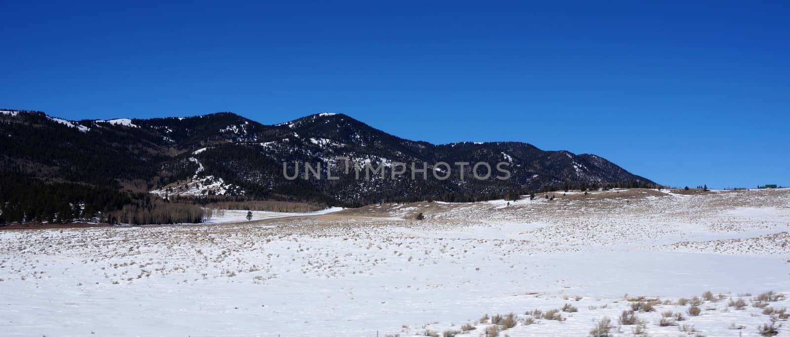Mountains with snow in winter, Colorado, USA