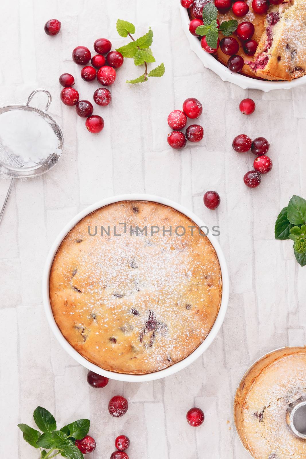 Cranberry Cake with Fresh Cranberries by Slast20
