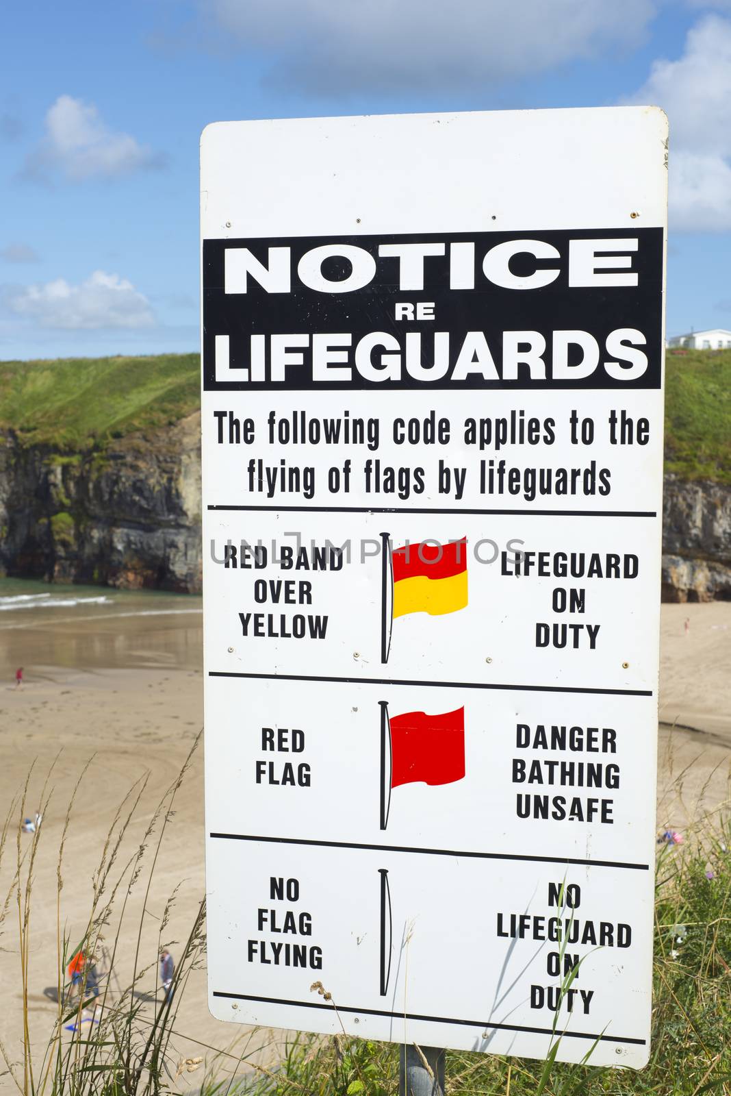 lifeguards notice at ballybunion beach in county kerry ireland on the wild atlantic way