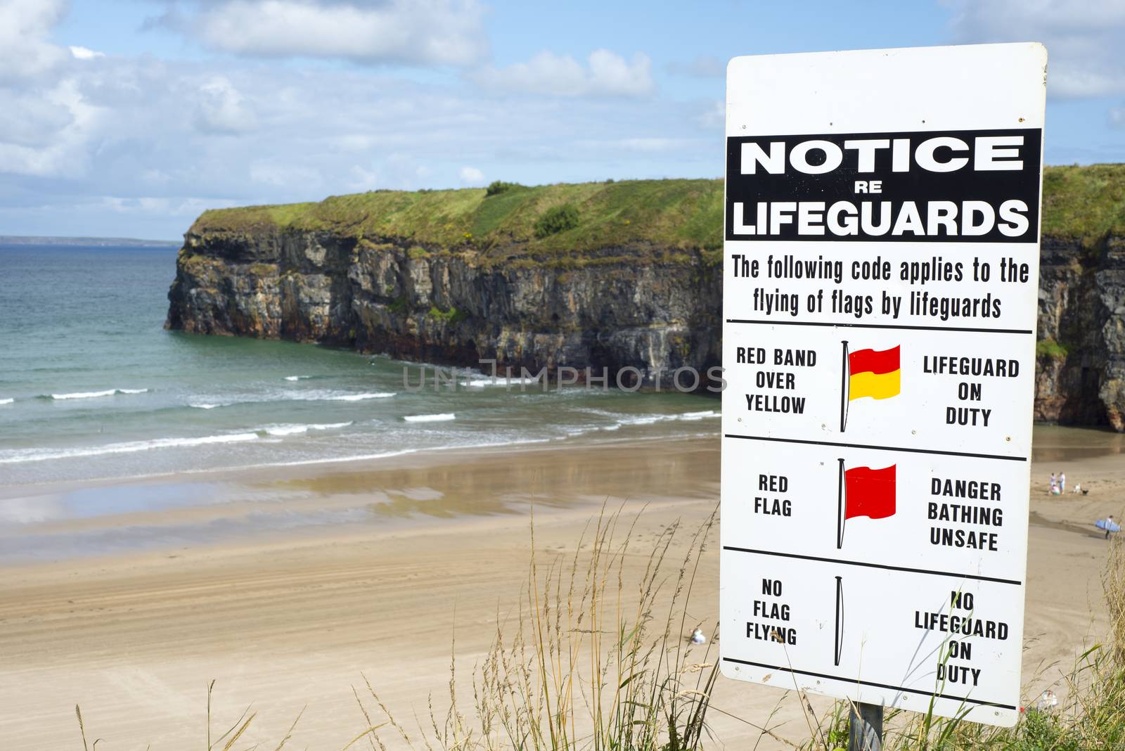 lifeguards notice at ballybunion beach in county kerry ireland on the wild atlantic way