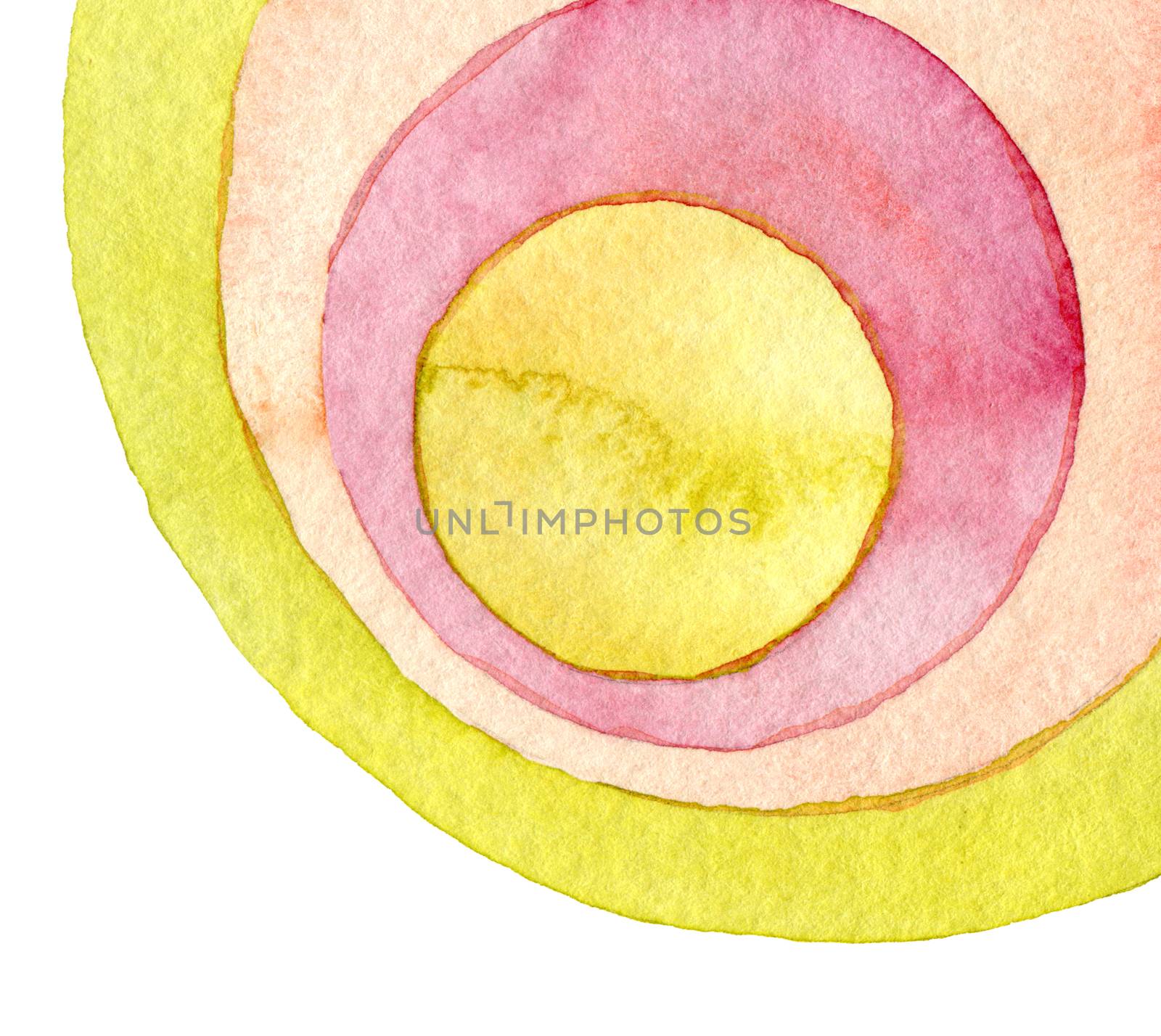 Abstract circle watercolor painted background by rudchenko