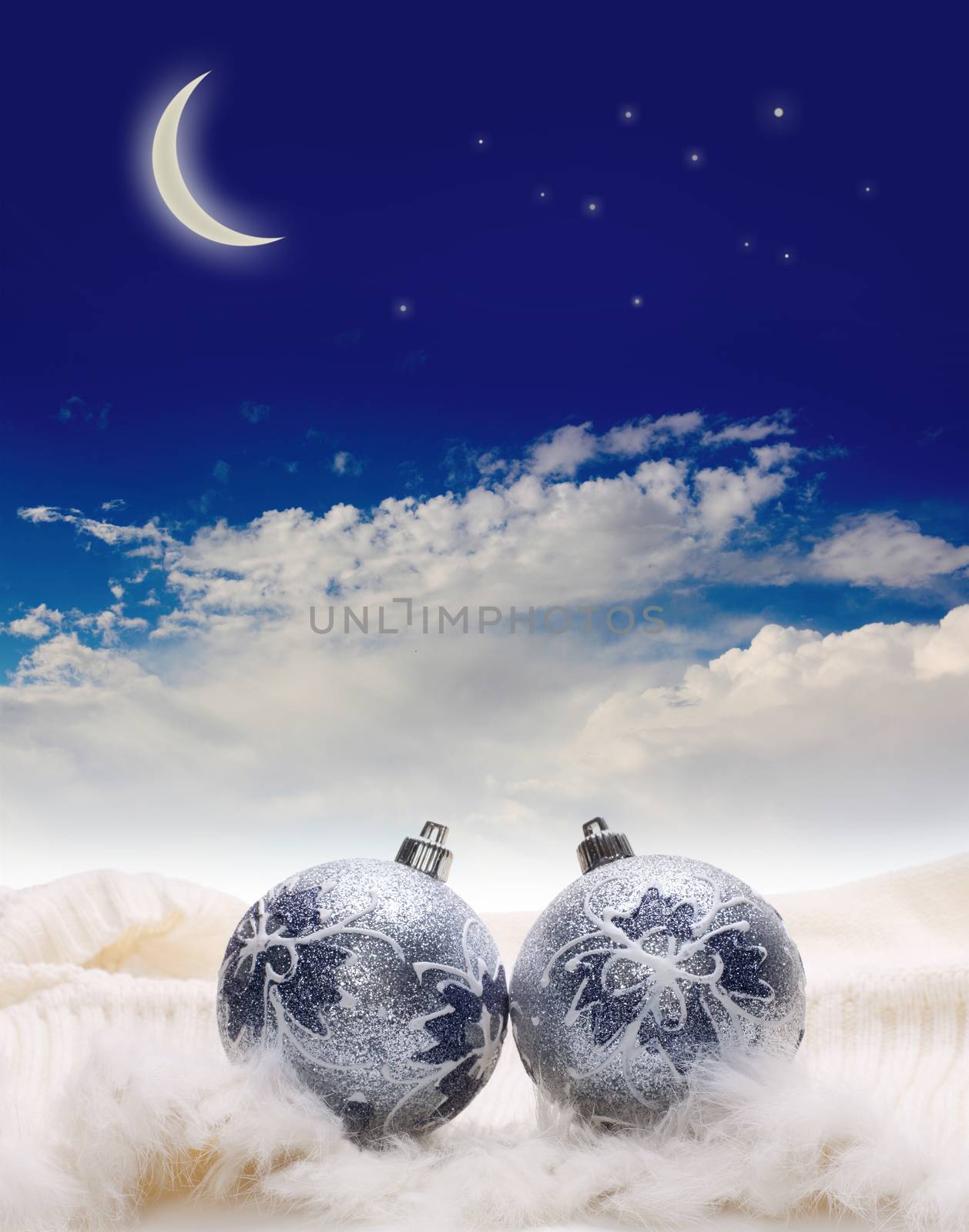 silver Christmas balls by rudchenko