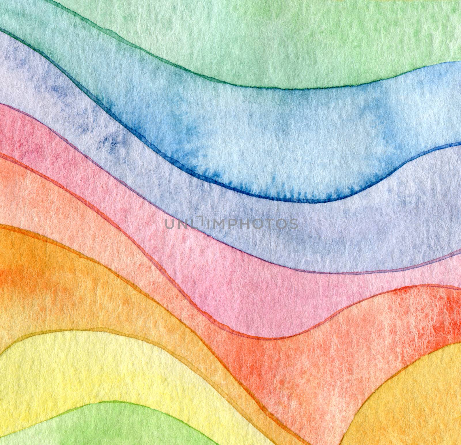Abstract wave watercolor painted background by rudchenko