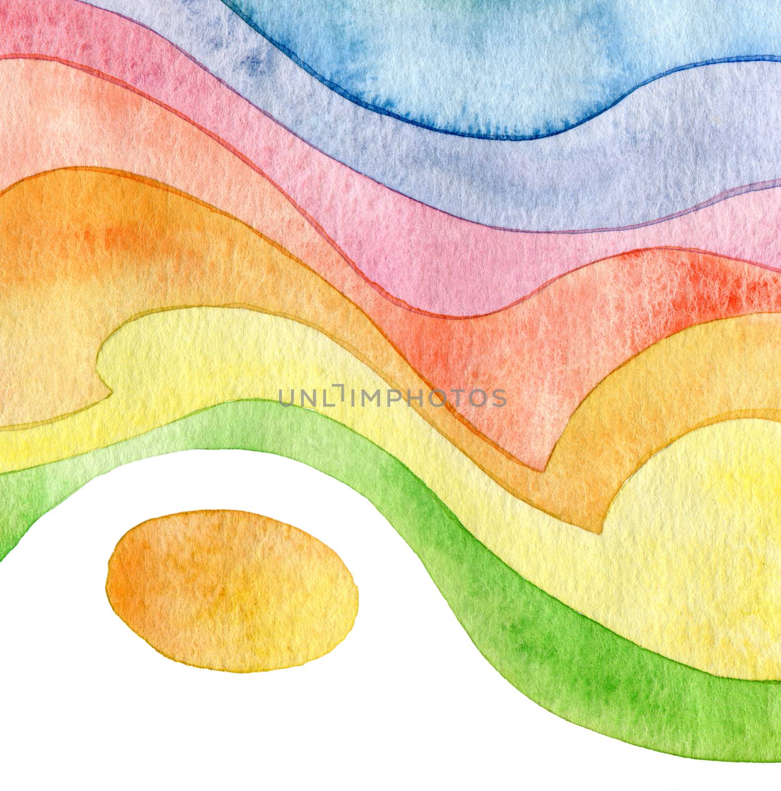 Abstract wave watercolor painted background