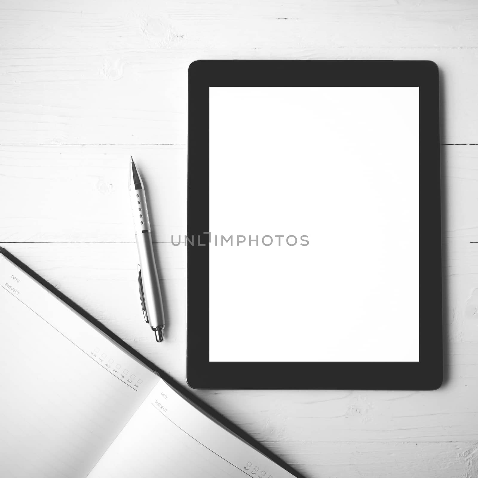 tablet with notebook black and white color style by ammza12