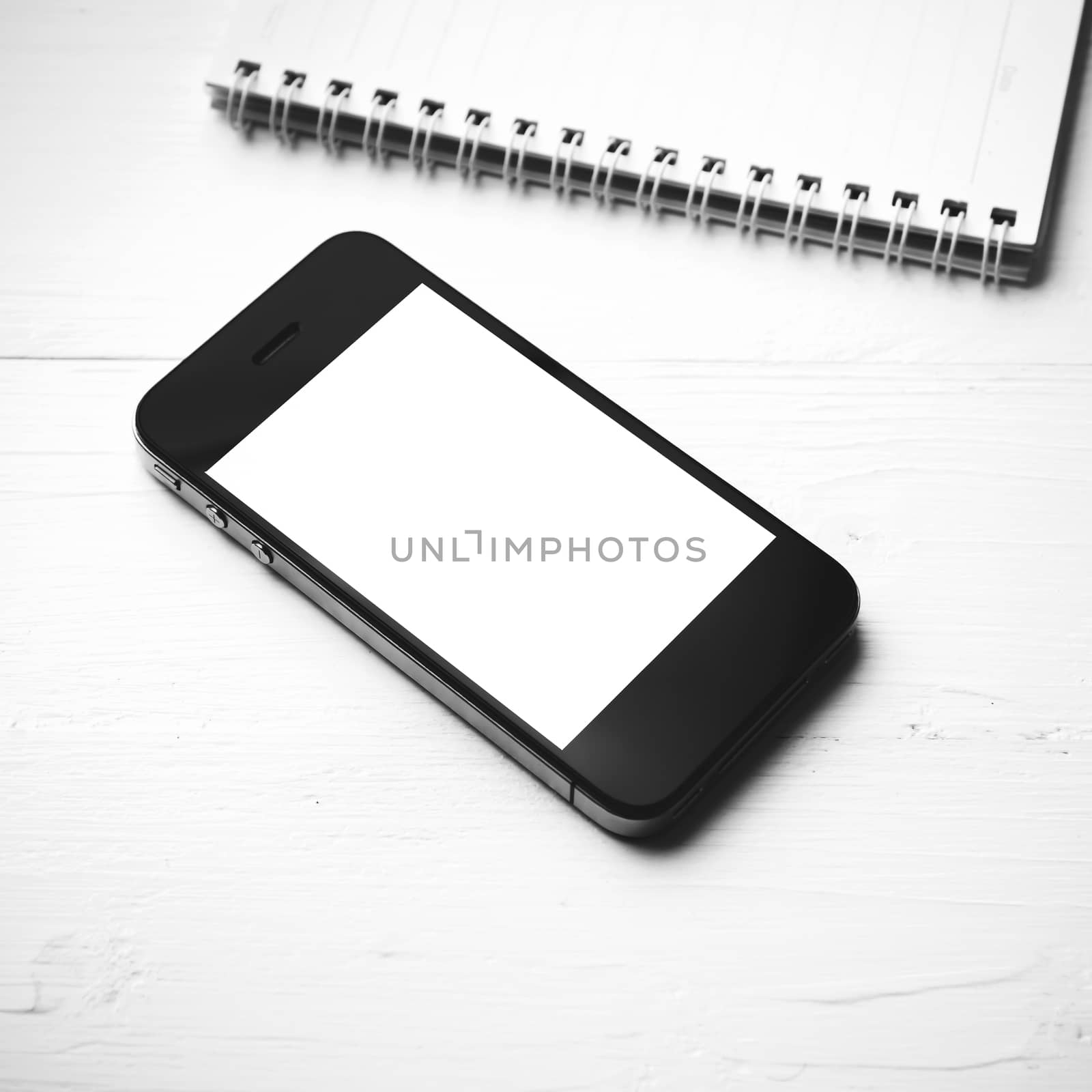 cellphone with notepad black and white color style by ammza12