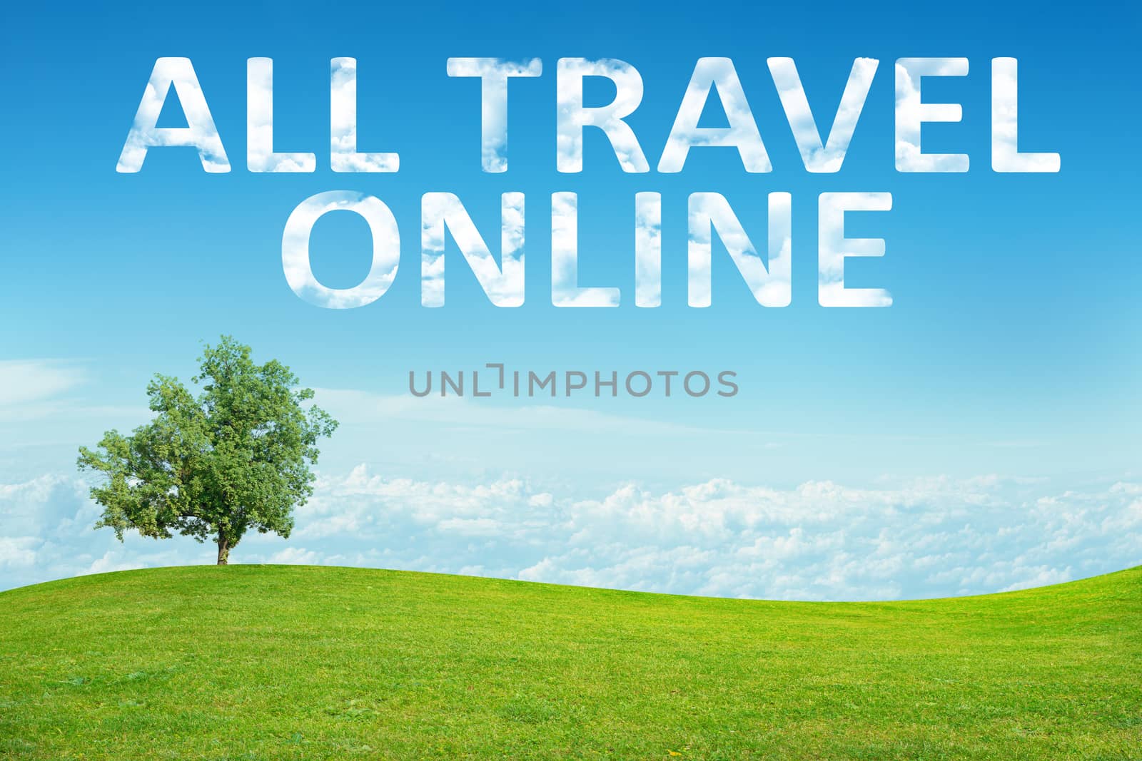 Landscape with all travel online words by cherezoff