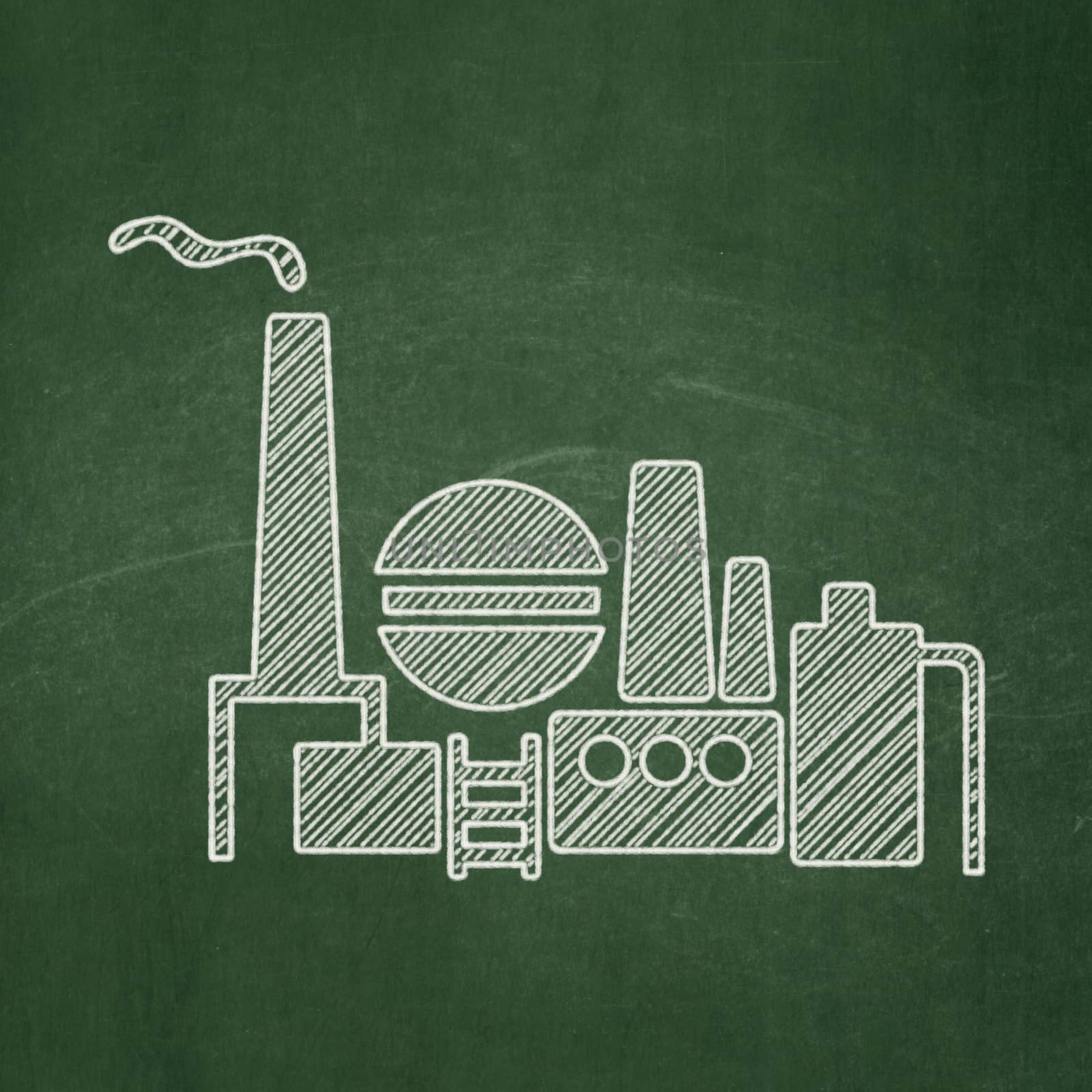 Manufacuring concept: Oil And Gas Indusry icon on Green chalkboard background